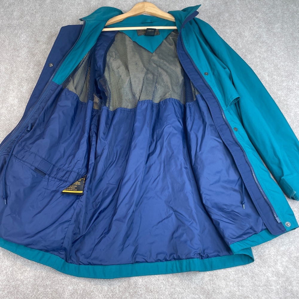 Eddie Bauer GORE-TEX Teal Blue Hooded Parka Jacket Unisex L - Picture 8 of 16